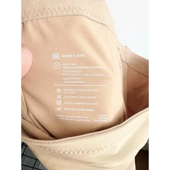 Honeylove Super Power Shorts Compression Shapewear Boning Slimming Smooth M NWOT